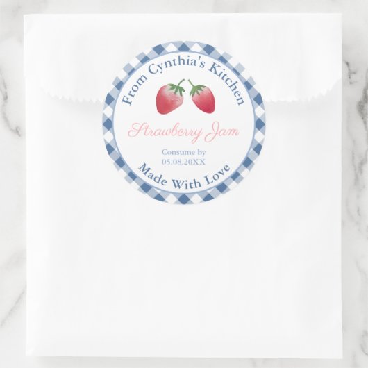 Waterverf Zelfgemaakte Aardbeien Jam Labels (Tas)