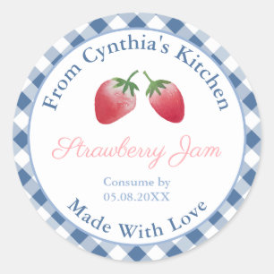 Waterverf Zelfgemaakte Aardbeien Jam Labels