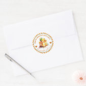 Waterverf zelfgemaakte Gingham Ananas Cake Label (Envelop)