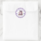 Waterverf Zelfgemaakte Gingham Lavender Cake Label (Tas)