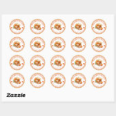 Waterverf Zelfgemaakte Gingham Pompoen Cookies Ronde Sticker (Vel)