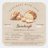 Waterverf Zelfgemaakte Sourdough Cottage Law Label (Voorkant)