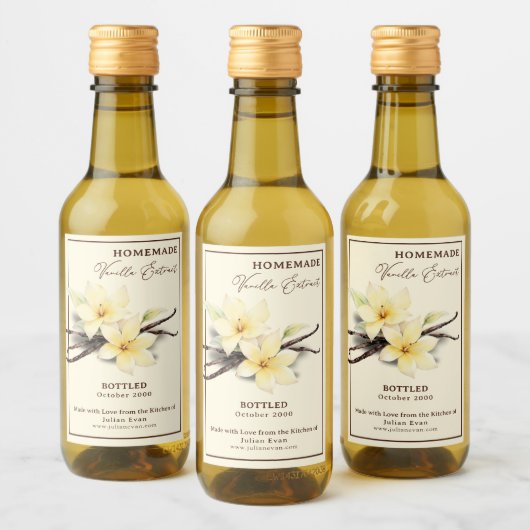 Waterverf Zelfgemaakte Vanilla Extract Label Stick Wijn Etiket (Flessen)
