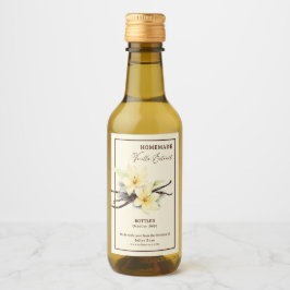 Waterverf Zelfgemaakte Vanilla Extract Label Stick Wijn Etiket