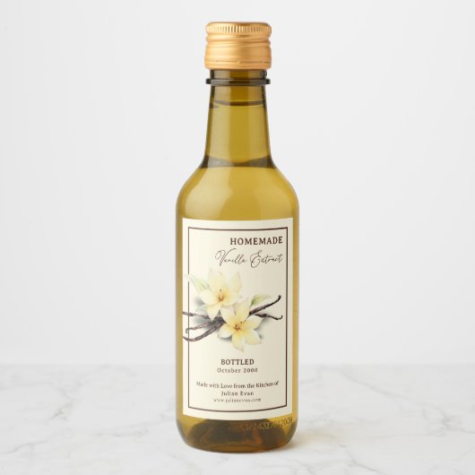 Waterverf Zelfgemaakte Vanilla Extract Label Stick Wijn Etiket (Voorkant)