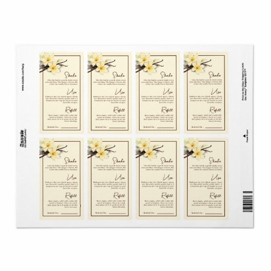 Waterverf zelfgemaakte vanille-extractinstructie etiket (Full Sheet)