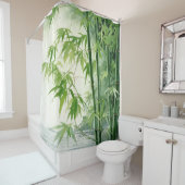 Waterverf Zen Bamboo Harmony Douchegordijn (In situ)