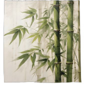 Waterverf Zen Bamboo Harmony Douchegordijn (Voorkant)