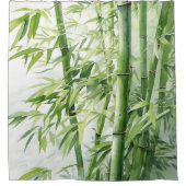 Waterverf Zen Bamboo Harmony Douchegordijn (Voorkant)
