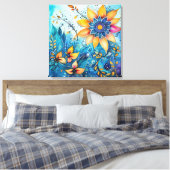 Waterverf Zen Doodle Canvas Kunst (Insitu (Slaapkamer))