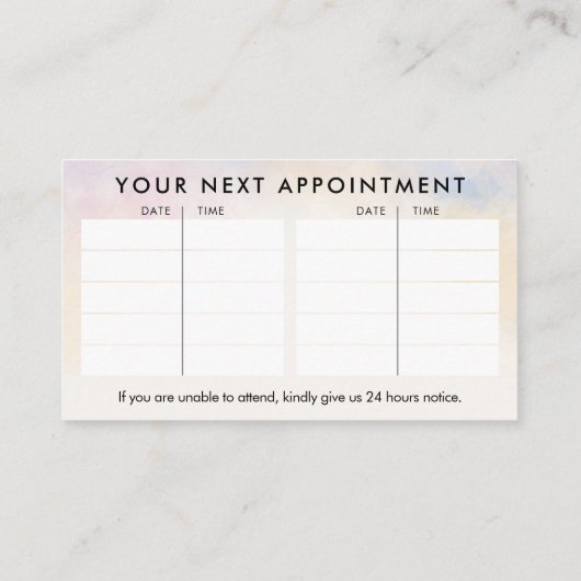 Waterverf Zen - Serenity Spa Visitekaartje (Achterkant)