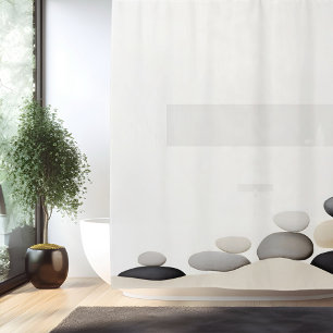 Waterverf Zen Stenen Tuin Japanse Stijl Douchegordijn