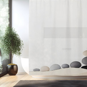 Waterverf Zen Stenen Tuin Japanse Stijl Douchegordijn