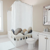 Waterverf Zen Stone Garden Japanse stijl Douchegordijn (In situ)