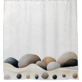 Waterverf Zen Stone Garden Japanse stijl Douchegordijn (Voorkant)