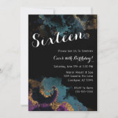 Waterverf Zestien Verjaardagsuitnodiging Kaart (Voorkant)