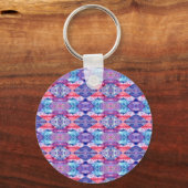 Waterverf Zigzag Patroon Sleutelhanger (Voorkant)