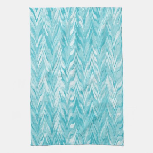 Waterverf Zigzag Patroon Theedoek (Verticaal)