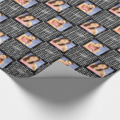 Waterverf ZigZag Voeg een eigen foto toe Chevron Cadeaupapier (Hoek)