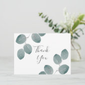 Waterverf Zilveren Dollar Eucalyptus Leaves Bedankkaart (Staand voorkant)