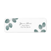 Waterverf Zilveren Dollar Eucalyptus Leaves Etiket (Voorkant)