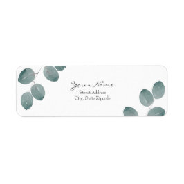 Waterverf Zilveren Dollar Eucalyptus Leaves Etiket