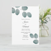 Waterverf Zilveren Dollar Eucalyptus Leaves Kaart (Staand voorkant)