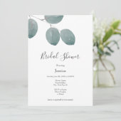 Waterverf Zilveren Dollar Eucalyptus Leaves Kaart (Staand voorkant)