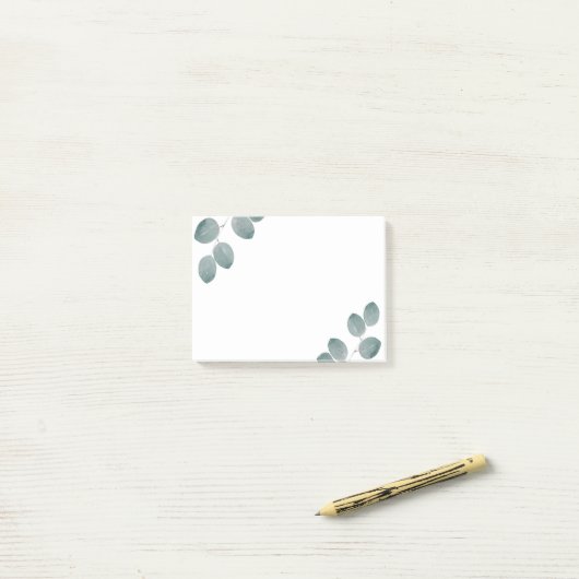 Waterverf Zilveren Dollar Eucalyptus Leaves Post-it® Notes (Op bureau)