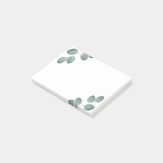 Waterverf Zilveren Dollar Eucalyptus Leaves Post-it® Notes (Schuin)