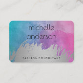 Waterverf / Zilveren geborsteld Visitekaartje (Voorkant)