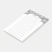 Waterverf zilvergrijze bloemen hebben dingen te do post-it® notes (Schuin)