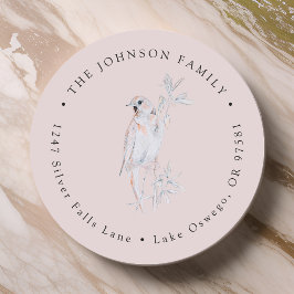 Waterverf Zingende Nachtegaal Vogel Retouradres Ronde Sticker