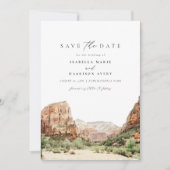 Waterverf Zion National Park Save the Date Kaart (Voorkant)