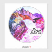 Waterverf Zion National Park Utah Camping Trip Sticker (Vel)
