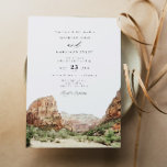 Waterverf Zion National Park Wedding Kaart<br><div class="desc">Deze trouwuitnodiging bevat een schilderij van de waterverf van de prachtige rode stenen in Zion National Park. Bewerk de *most* formulering eenvoudig om aan uw behoeften voor gebeurtenissen te voldoen. Verander de achtergrondkleur en voeg uw eigen foto aan de achterkant toe als u houdt van.</div>