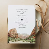 Waterverf Zion National Park Wedding Kaart