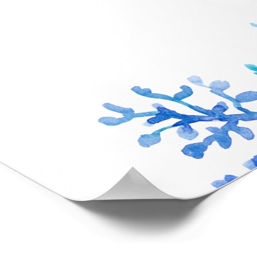 Waterverf Zitplaats zeewier Poster (Hoek)