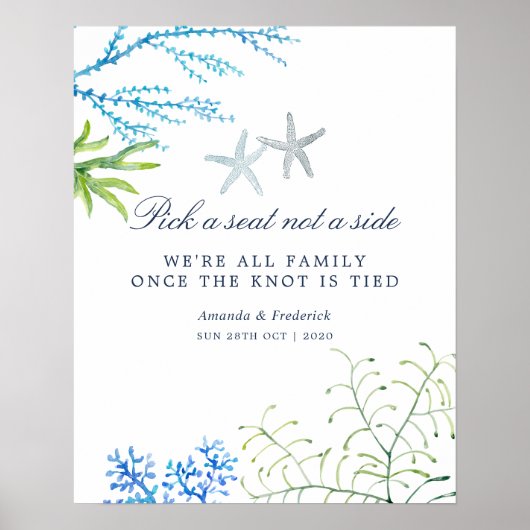 Waterverf Zitplaats zeewier Poster (Voorkant)