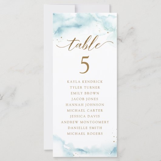 Waterverf zitplan kaartjes met gastnamen (Achterkant)