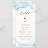 Waterverf zitplan kaartjes met gastnamen (Voorkant / Achterkant)