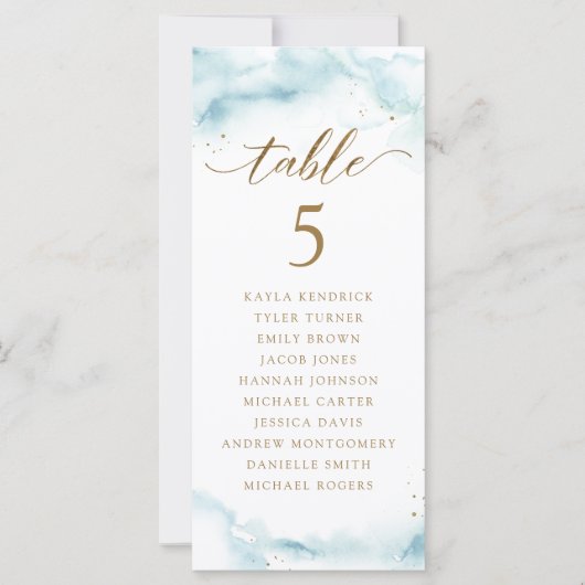 Waterverf zitplan kaartjes met gastnamen (Voorkant)