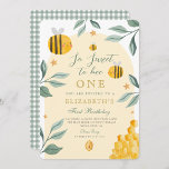 Waterverf Zo Zoet om bijenhoning 1e Verjaardag Kaart<br><div class="desc">Waterverf Zo Zoet om bijenhoning 1e Verjaardag</div>