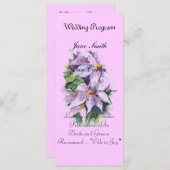 Waterverf zoals clematis programmakaart (Voorkant / Achterkant)