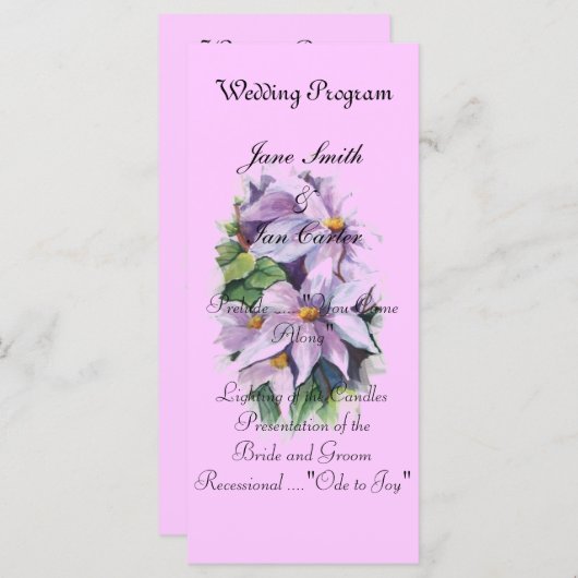 Waterverf zoals clematis programmakaart (Voorkant / Achterkant)