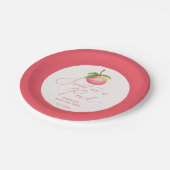 Waterverf Zoet als een perzik Baby shower Papieren Bordje (Gekanteld)