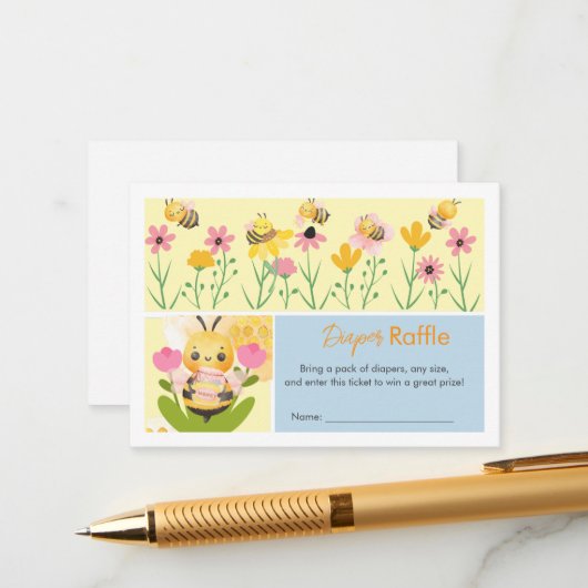 Waterverf Zoet als kan Schattige baby shower zijn Informatiekaartje (Voorkant / Achterkant in situ)