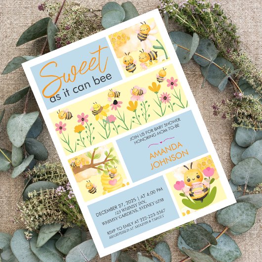 Waterverf Zoet als kan Schattige baby shower zijn Kaart