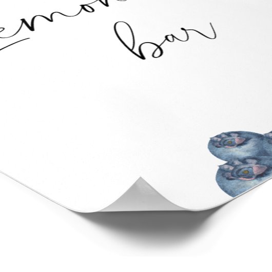 Waterverf zoete bes - limonade bar poster (Hoek)