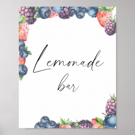 Waterverf zoete bes - limonade bar poster (Voorkant)
